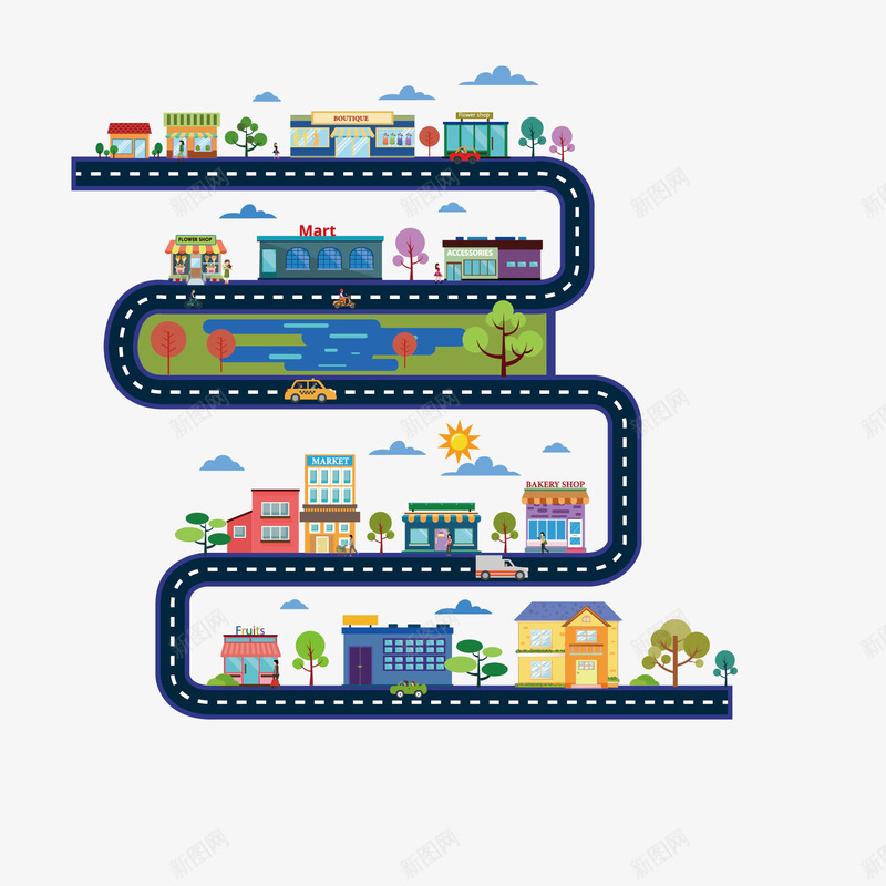 创意城市png免抠素材_新图网 https://ixintu.com 城市 建筑 房子