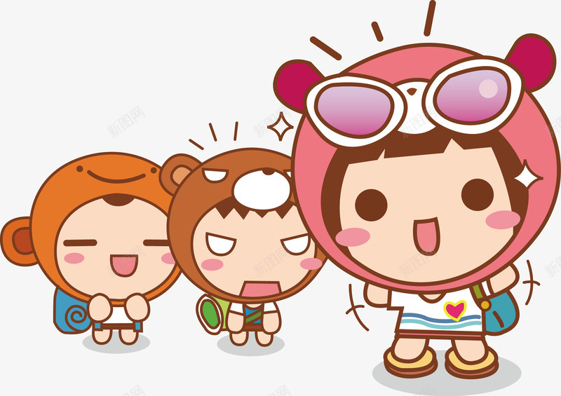 可爱卡通旅行少年q版png免抠素材_新图网 https://ixintu.com 卡通 可爱 少年 旅行