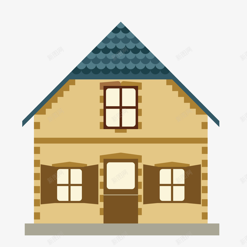 棕色黄色卡通屋子矢量图eps免抠素材_新图网 https://ixintu.com 卡通 小清新 屋子 建筑物 房子 房屋 棕色 楼房 民居 简约 黄色 矢量图
