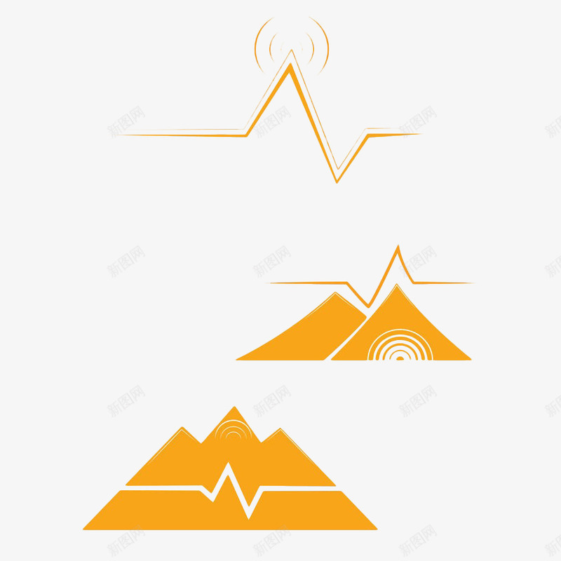 黄色手绘山png免抠素材_新图网 https://ixintu.com 几何 山 扁平 手绘 漂浮 漂浮山 黄色