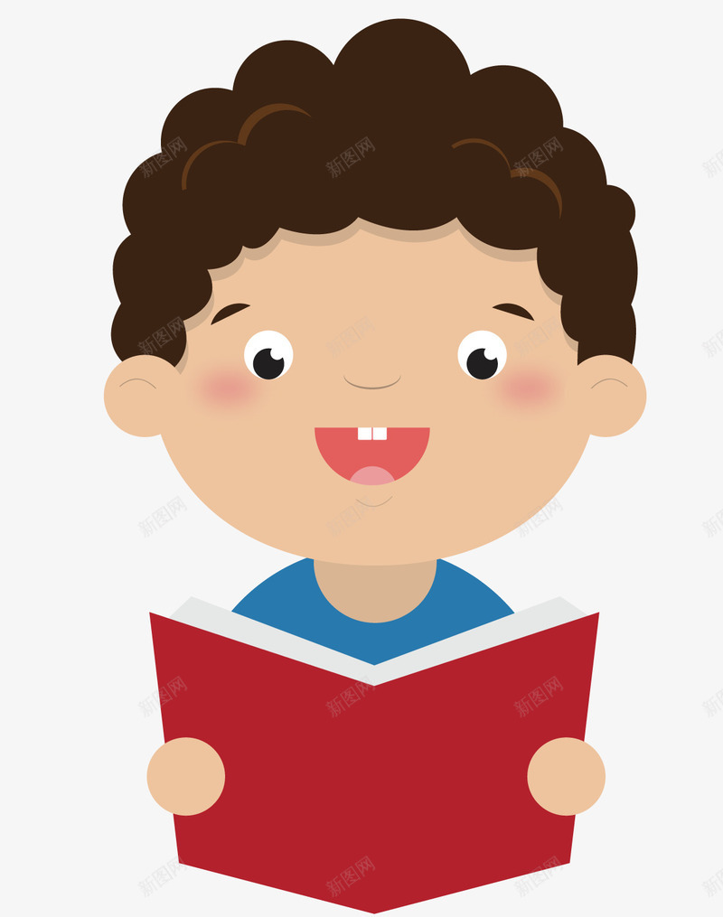 看书的男孩png免抠素材_新图网 https://ixintu.com 书本 卷发 男生 看书 课本
