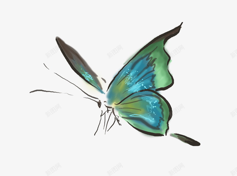 绿色的小蝴蝶png免抠素材_新图网 https://ixintu.com 动态蝴蝶 动物 手绘 手绘蝴蝶 昆虫 精灵 绿色 绿色蝴蝶 蝴蝶