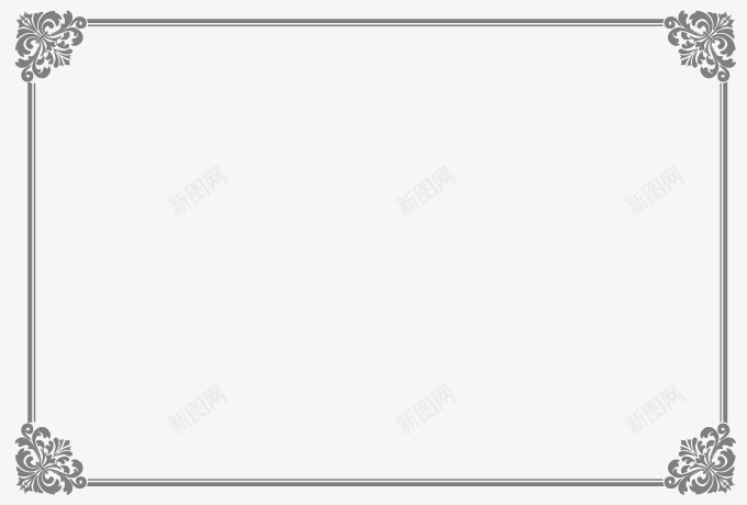 灰色边框png免抠素材_新图网 https://ixintu.com 灰色 相框 装饰 边框