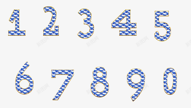 复古蓝钻数字png免抠素材_新图网 https://ixintu.com PSD 周年 复古 数字 珠宝 蓝钻 钻石阿拉伯数字