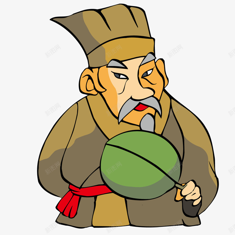 卡通老师傅矢量图ai免抠素材_新图网 https://ixintu.com 卡通 扇子 老师傅 矢量图
