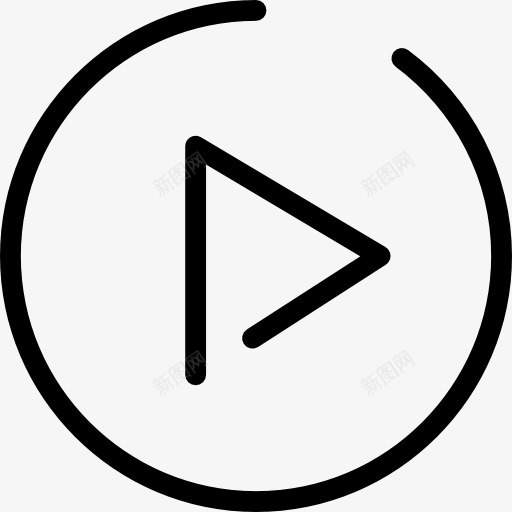 播放按钮图标png_新图网 https://ixintu.com 三角形 便签按钮 圆形 多媒体选项 接口 视频播放器 远程控制 音乐播放器