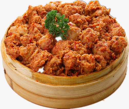 粉蒸霸王肠png免抠素材_新图网 https://ixintu.com 美食 蒸笼里的美餐 青菜 食物