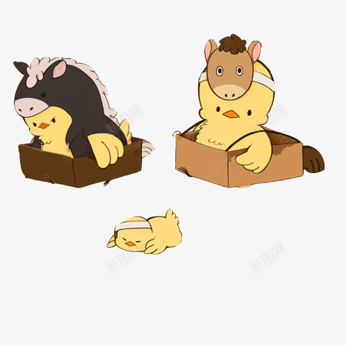 黄色鸡仔制服装片png免抠素材_新图网 https://ixintu.com 可爱 摔倒 玩耍 鸡年素材