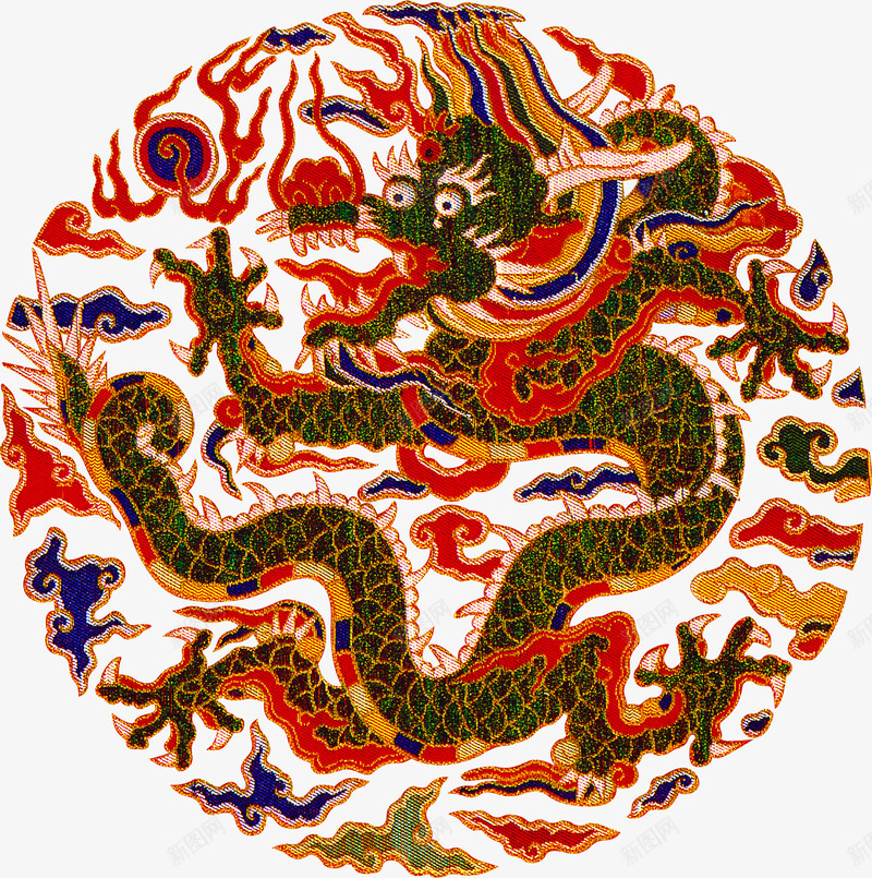 手绘彩色古龙民间艺术png免抠素材_新图网 https://ixintu.com 彩色 民间艺术