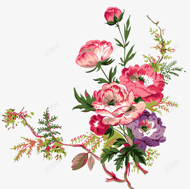 手绘油画艳红花朵植物png免抠素材_新图网 https://ixintu.com 植物 油画 艳红 花朵