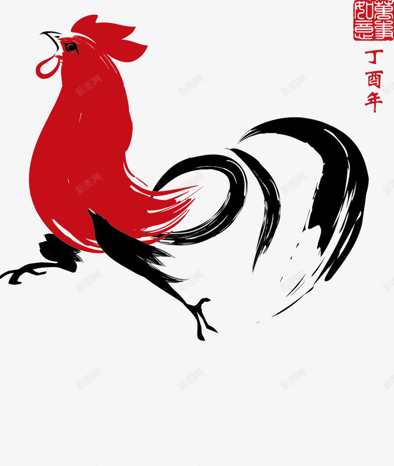 红色鸡年生肖吉祥物png免抠素材_新图网 https://ixintu.com 吉祥物 生肖 生肖吉祥物 红色