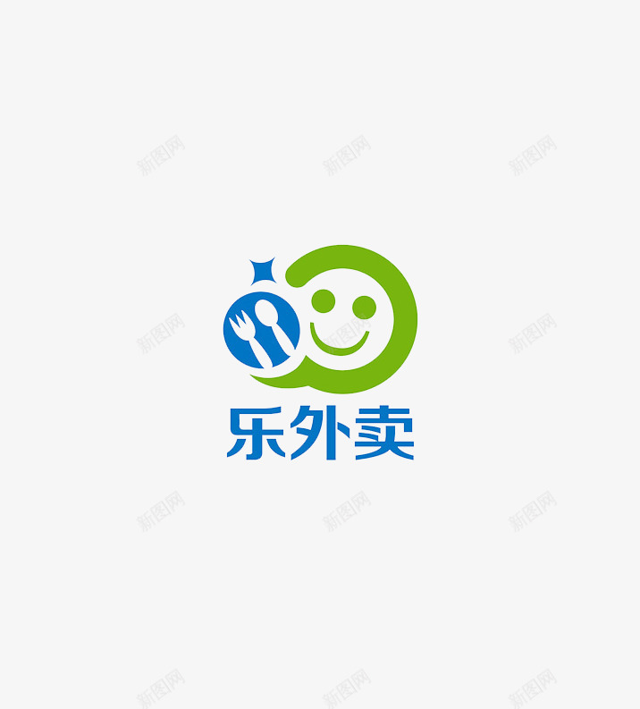 创意乐外卖图标png_新图网 https://ixintu.com 乐外卖 创意 外卖图标 绿色 蓝色