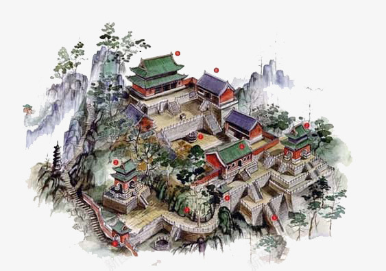 中国建筑png免抠素材_新图网 https://ixintu.com 古建筑 古楼 房屋 木架结构 瓦块