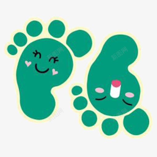 蓝色脚印png免抠素材_新图网 https://ixintu.com 卡通 可爱 微笑 沙滩脚印 蓝色
