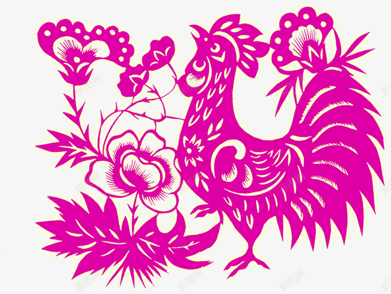 2017鸡年祝福png免抠素材_新图网 https://ixintu.com 剪纸 新年 春节 祝福