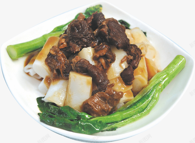 牛腩蒸肠粉png免抠素材_新图网 https://ixintu.com 牛肉 牛腩 美食 肠粉 青菜