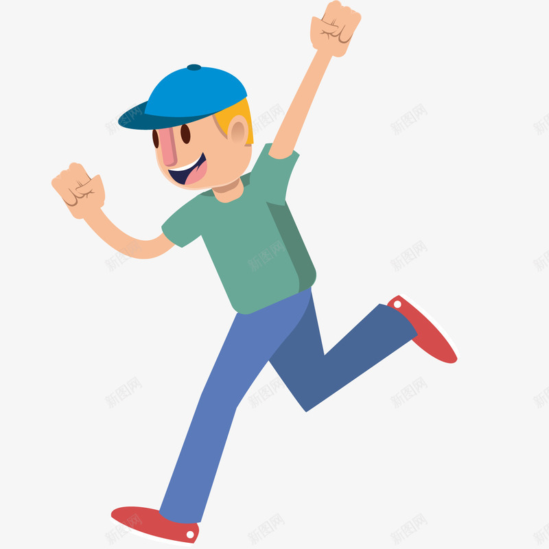 奔跑的少年png免抠素材_新图网 https://ixintu.com 奔跑 少年 帽子 运动