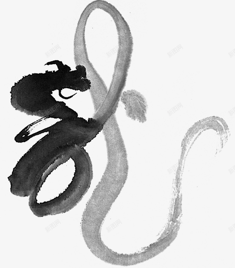 中国风毛笔字龙纹装饰png免抠素材_新图网 https://ixintu.com 国风 毛笔字 装饰