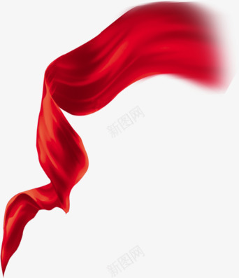 一条红丝带png免抠素材_新图网 https://ixintu.com 中国风 国庆节 新图网 红绸带