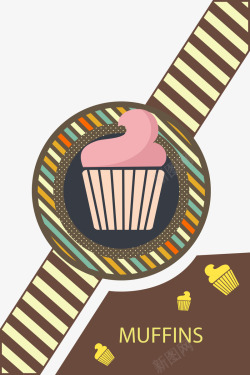 Muffin蛋糕插画AI素材