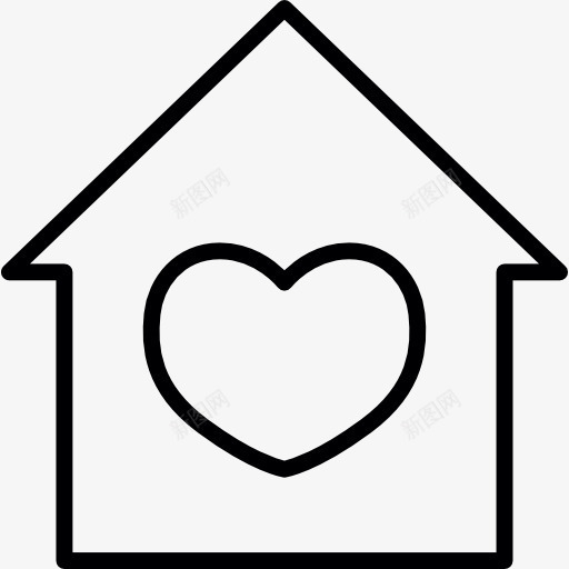 最喜欢的房子图标png_新图网 https://ixintu.com 可爱的 建筑 心形的 房子 爱人 爱家
