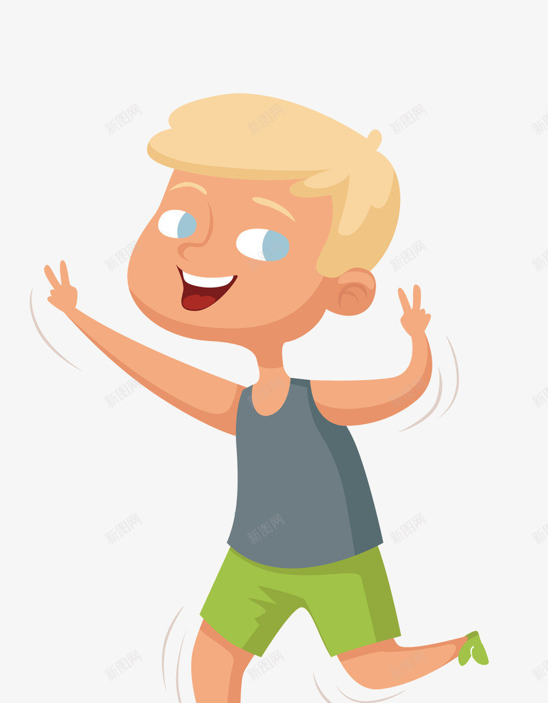 穿灰色跨栏背心的小男孩矢量图eps免抠素材_新图网 https://ixintu.com 小孩 小孩png 小孩矢量图 灰色衣服 男孩 矢量图