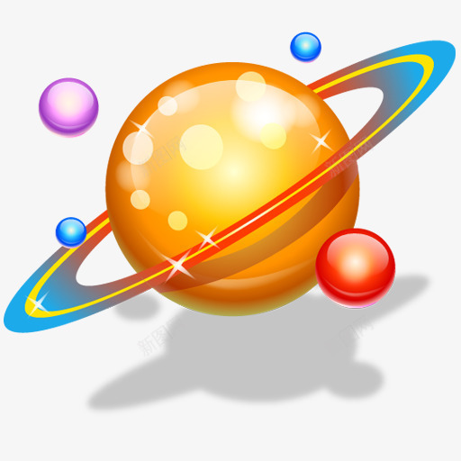 彩色卡通星球元素png免抠素材_新图网 https://ixintu.com 元素 卡通 彩色 星球