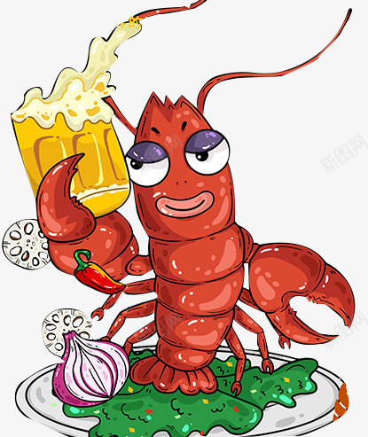 虾啤酒夏日美食餐饮png免抠素材_新图网 https://ixintu.com 啤酒 夏日 夜生活 美食 虾 餐饮