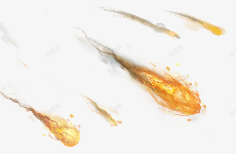 黄色火焰流星装饰png免抠素材_新图网 https://ixintu.com 流星 火焰 装饰 黄色