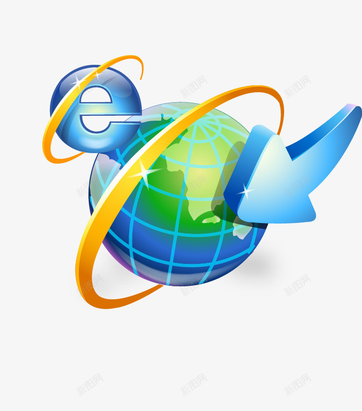 科技蓝色星球png免抠素材_新图网 https://ixintu.com 地球 矢量蓝色地球 科技 箭头 网络 蓝色