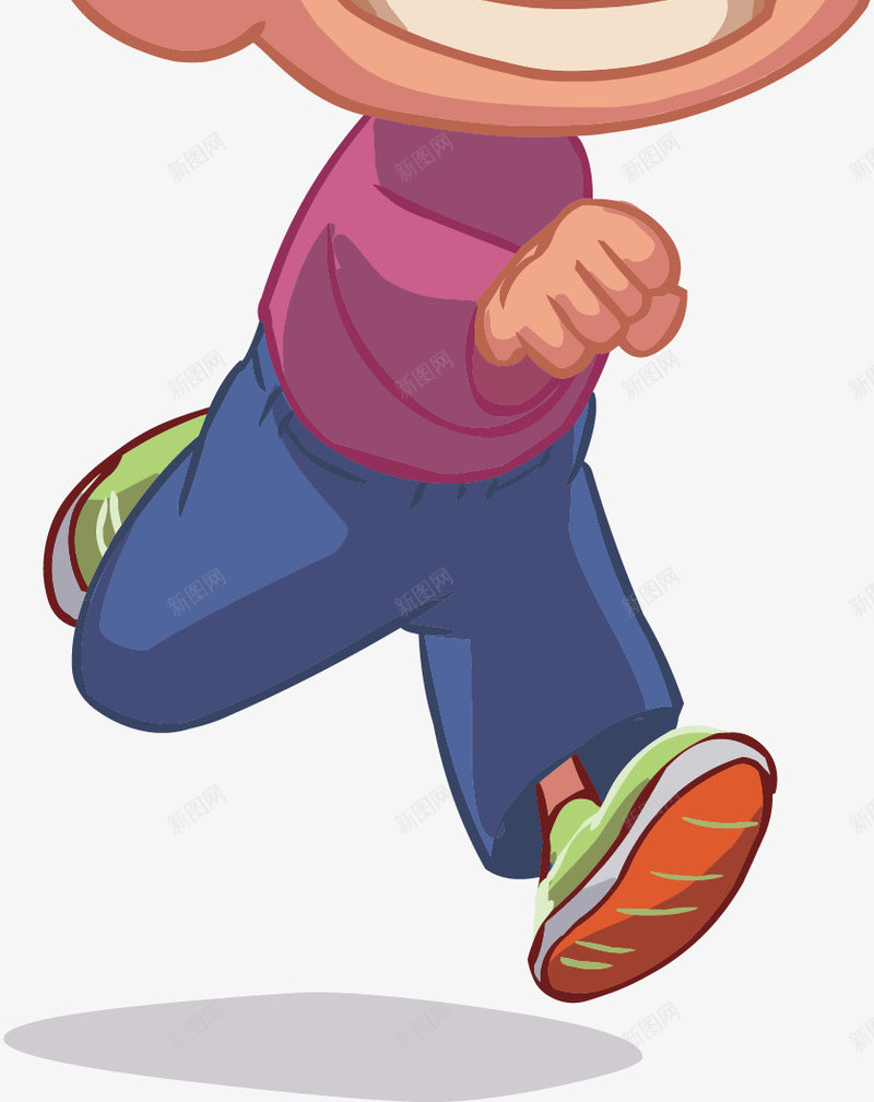 奔跑外国小孩png免抠素材_新图网 https://ixintu.com 奔跑外国小孩 奔跑男孩 矢量男孩