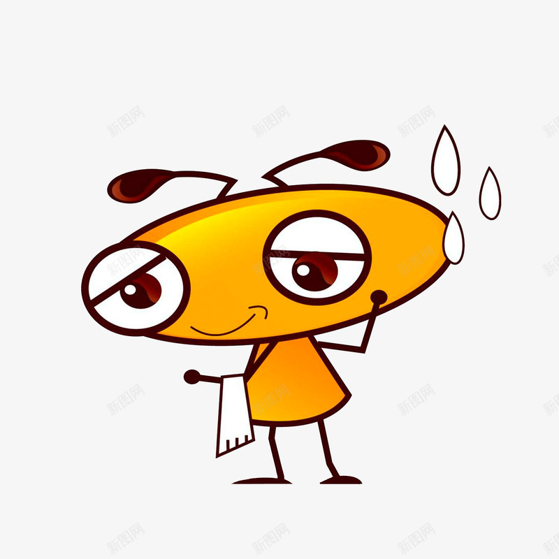做错事的服务员蚂蚁图标png_新图网 https://ixintu.com 做错事的服务员蚂蚁 卡通手绘 卡通汗水 尴尬的冒汗 额头冒汗