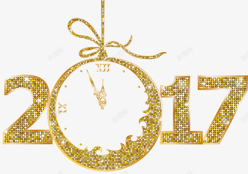 时钟2017png免抠素材_新图网 https://ixintu.com 2017 2017年 2017鸡年 创意2017 新年 新年快乐 时钟2017 鸡年