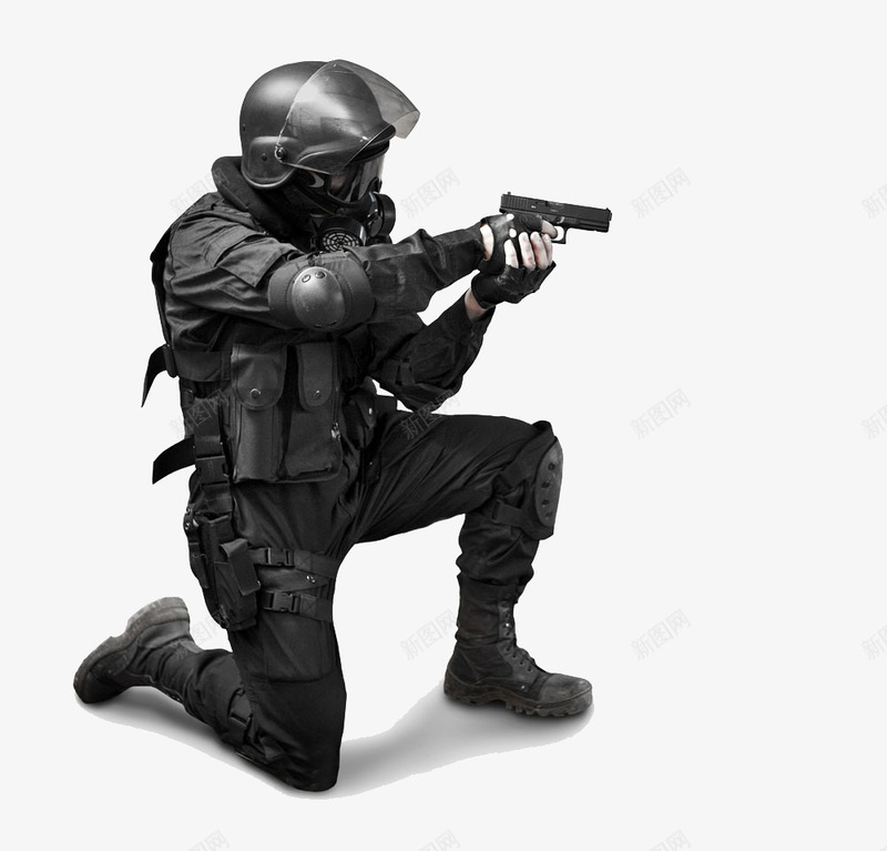 拿着手枪的人png免抠素材_新图网 https://ixintu.com 公安干警 军人 手枪 武警 黑色