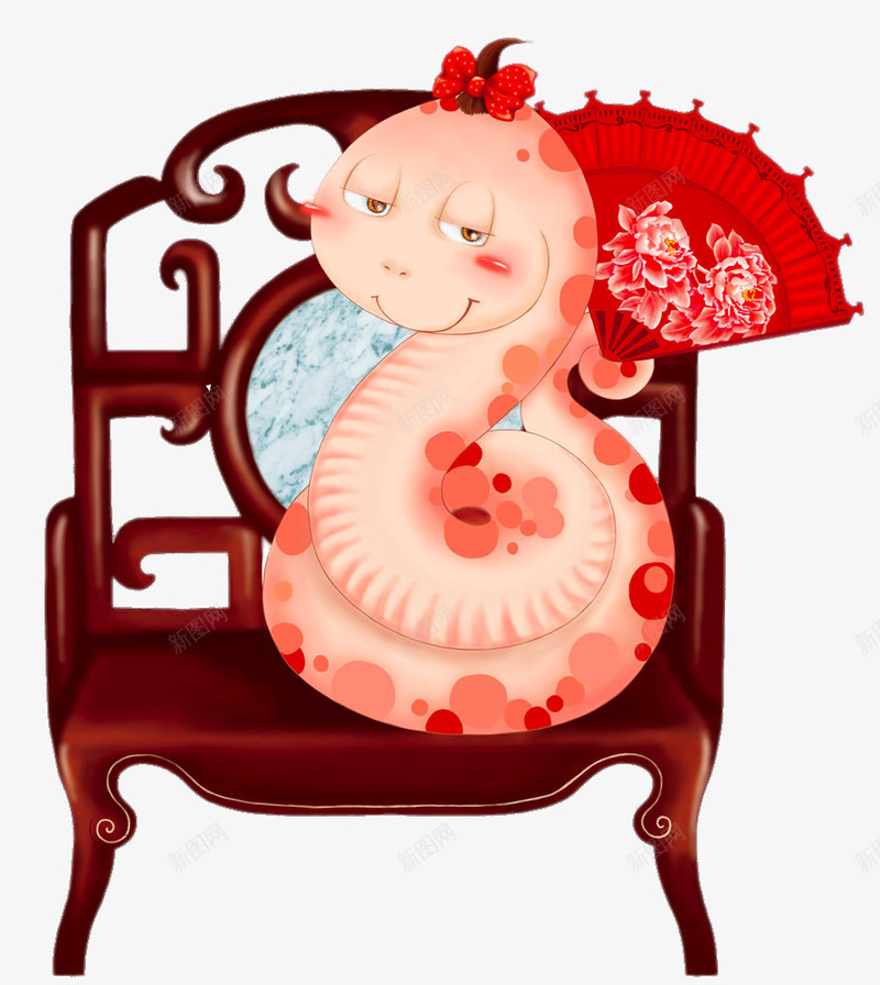 座在板凳上的卡通蛇png免抠素材_新图网 https://ixintu.com png图片素材 传统 免费png元素 古典 拿着扇子的卡通蛇 装饰素材 高清免费png素材