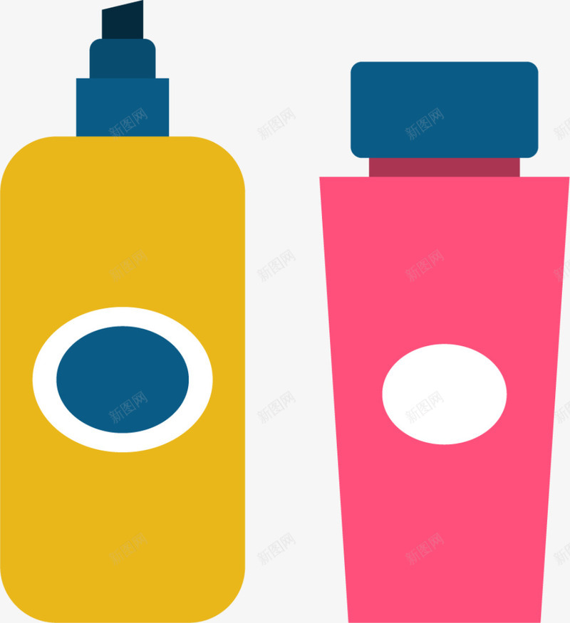 化妆用品黄色卸妆水png免抠素材_新图网 https://ixintu.com 化妆用品 女性用品 爽肤水 红色瓶子 美妆 黄色卸妆水