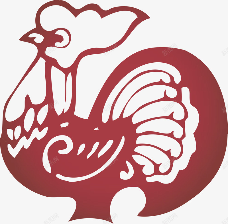 鸡年png免抠素材_新图网 https://ixintu.com 中国风 剪纸 十二生肖 鸡 鸡年