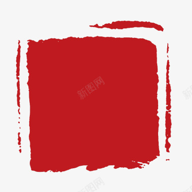 红色中国风印章图标底纹图标