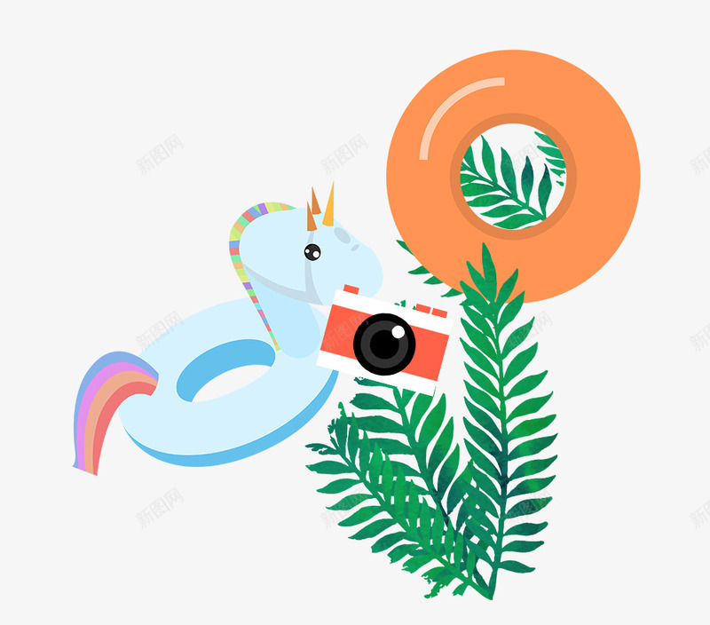 立夏卡通海边度假手绘psd免抠素材_新图网 https://ixintu.com banner 休闲 卡通 度假 沙滩 游泳 立夏 蓝色