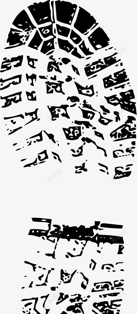 鞋印矢量图ai免抠素材_新图网 https://ixintu.com 墨迹 脚印 鞋印 黑白 矢量图