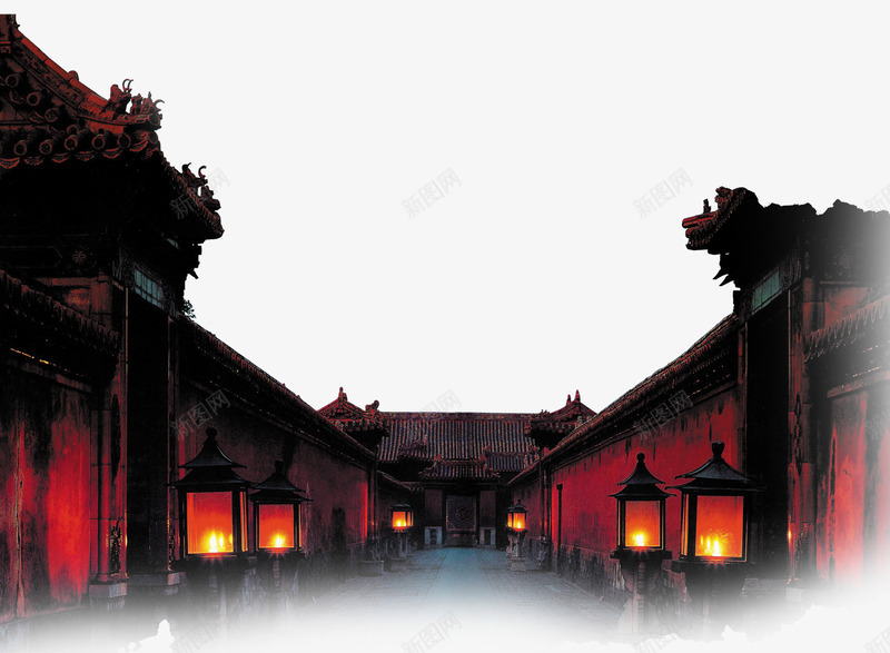 宫殿png免抠素材_新图网 https://ixintu.com 元旦 喜庆 宫殿 接福 新年 红色背景 过大年 迎春
