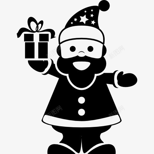 圣诞老人摇着铃图标png_新图网 https://ixintu.com santa 人 圣诞 圣诞老人 圣诞节 站着 铃声 铃铛 额