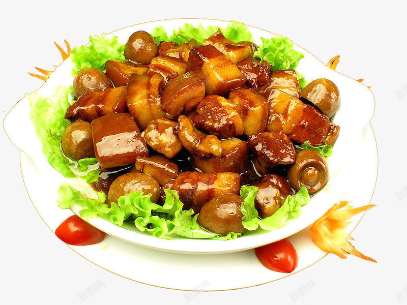 鹌蛋红烧肉png免抠素材_新图网 https://ixintu.com 传统美食 家常鹌鹑蛋红烧肉中华美食 美味熟菜 餐饮美食