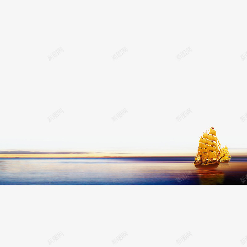 一帆风顺png免抠素材_新图网 https://ixintu.com 大海 帆船 海洋 船只