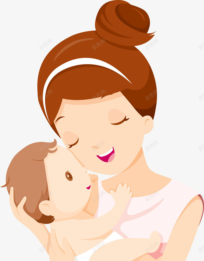 母亲节开心的妈妈png免抠素材_新图网 https://ixintu.com 开心的妈妈 抱着婴儿 母亲节 母爱 笑脸 闭着眼睛