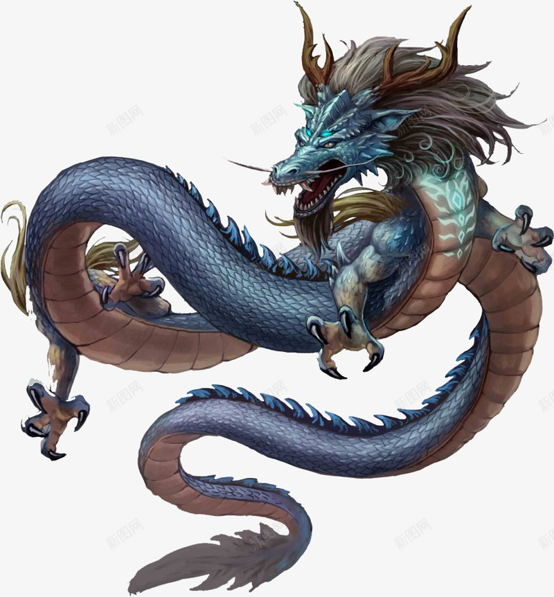 中国传统神龙图腾手绘png免抠素材_新图网 https://ixintu.com 中国 传统 古老的龙 图腾 威武的龙 神龙