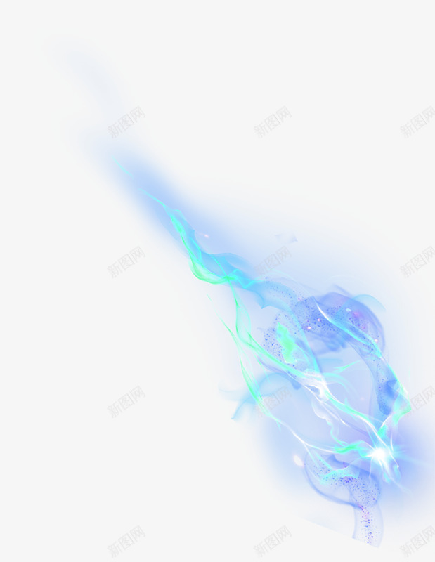 蓝色飘动的光效png免抠素材_新图网 https://ixintu.com 时尚背景 星光 曲线 科技感 线条 蓝色