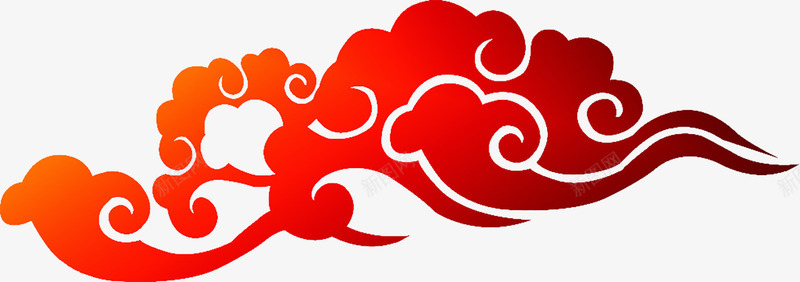 中国风红色渐变云纹png免抠素材_新图网 https://ixintu.com 中国风 云纹 云锦花纹 图案 大气的 手绘的 渐变 红色云纹 红色的 装饰