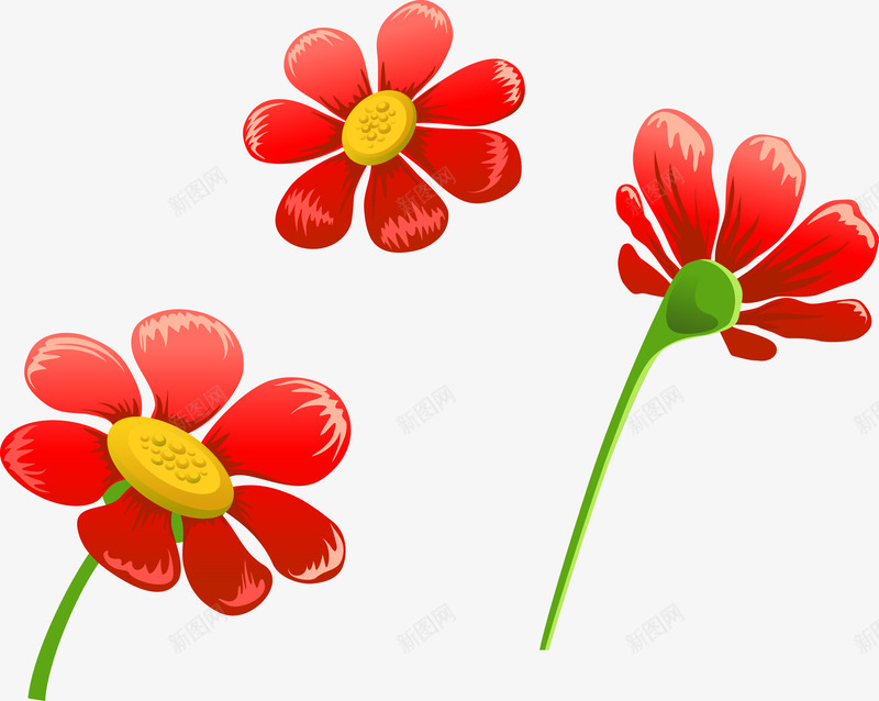 小红花插图png免抠素材_新图网 https://ixintu.com 小红花插图 小红花插图矢量图 小红花矢量图 矢量小红花插图