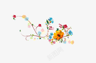花卉psd免抠素材_新图网 https://ixintu.com 五彩花卉 花卉 花朵